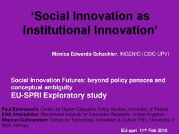 Social Innovation as Institutional Innovation - CSIC Digital