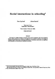 Social interactions in schooling