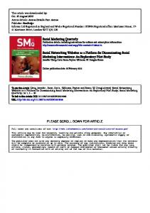 Social Marketing Quarterly Social Networking