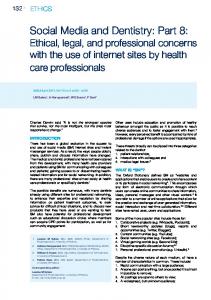 Social Media and Dentistry: Part 8: