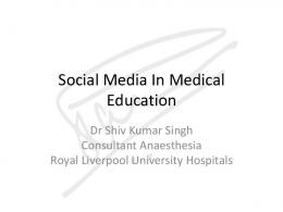 Social Media In Medical Education