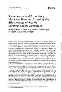 Social Norms and Expectancy Violation Theories - Communication ...