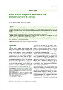 Social Phobia Symptoms: Prevalence and Sociodemographic Correlates