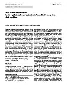 Social regulation of ovary activation in 'anarchistic' honey-bees (Apis ...