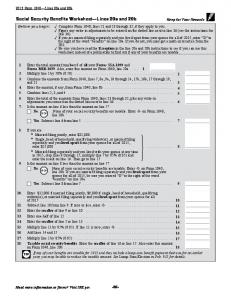 Social Security Benefits Worksheet