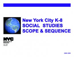Social Studies Scope & Sequence - School Search - New York City ...