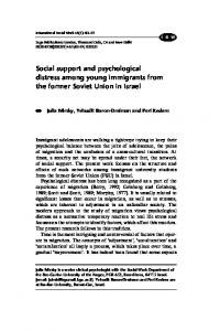 Social support and psychological distress among ... - SAGE Journals