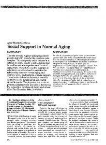 Social Support in Normal Aging - Europe PMC