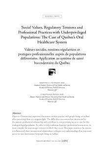 Social Values, Regulatory Tensions and