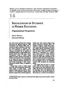 SOCIALIZATION OF STUDENTS IN HIGHER