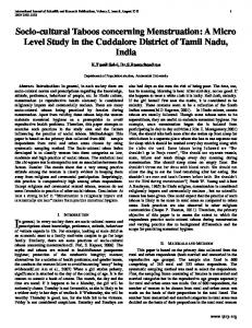 Socio-cultural Taboos concerning Menstruation - International Journal ...