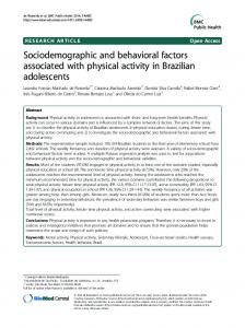 Sociodemographic and behavioral factors