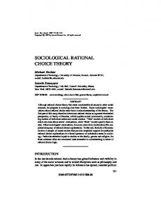 SOCIOLOGICAL RATIONAL CHOICE THEORY