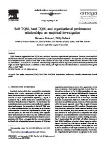 Soft TQM, hard TQM, and organisational performance relationships ...