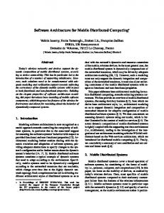 Software Architecture for Mobile Distributed ... - Semantic Scholar