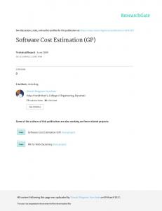 Software Cost Estimation (GP)