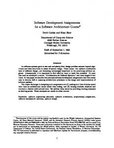 Software Development Assignments for a Software ... - Semantic Scholar