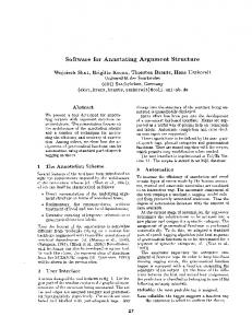 Software for Annotating Argument Structure - ACL Anthology