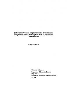 Software Process Improvement: Continuous Integration and Testing ...