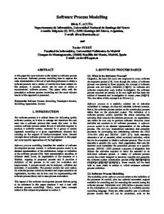 Software Process Modelling - CiteSeerX