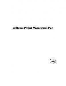 Software Project Management Plan