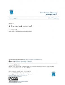 Software quality revisited - CiteSeerX