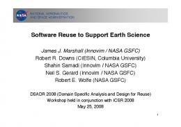 Software Reuse to Support Earth Science - NASA