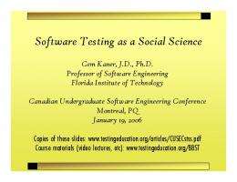 Software Testing as a Social Science - CUSEC