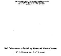 Soil Cohesion as Affected by Time and Water ... - Semantic Scholar
