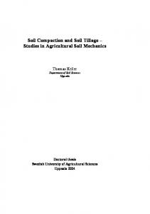 Soil Compaction and Soil Tillage