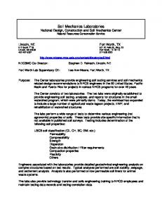 Soil Mechanics Laboratories - USDA - NRCS