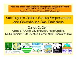 Soil organic carbon stocks/sequestratiion and ...