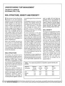 SOIL STRUCTURE, DENSITY AND POROSITY