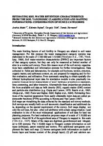 soil water regime and productivity: assessment for