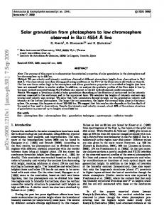 Solar granulation from photosphere to low chromosphere observed in ...