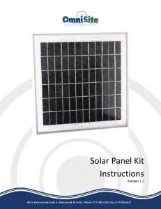 Solar Panel Kit Instructions