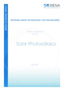 Solar Photovoltaics - IRENA