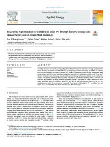 Solar plus_ Optimization of distributed solar PV