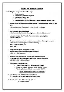 SOLAR PV SYSTEM DESIGN