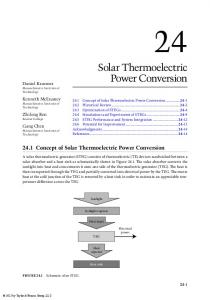 Solar Thermoelectric Power Conversion