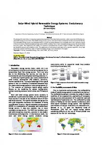 Solar-Wind Hybrid Renewable Energy Systems: Evolutionary Technique