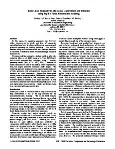 Solder-Joint Reliability in Electronics Under Shock and ... - IEEE Xplore