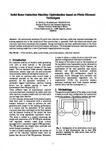 Solid Rotor Induction Machine Optimisation based on Finite ... - wseas