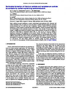 Solid-state formation of titanium carbide and molybdenum ... - Core