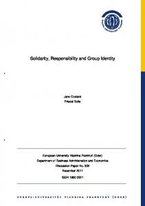 Solidarity, Responsibility and Group Identity