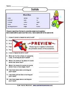 Solids - Super Teacher Worksheets