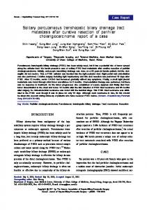 Solitary percutaneous transhepatic biliary drainage tract metastasis ...