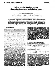 Solitary-pulse stabilization and shortening in actively ... - OSA Publishing