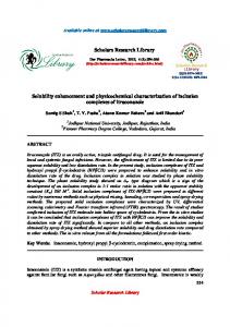 Solubility enhancement and physicochemical characterization