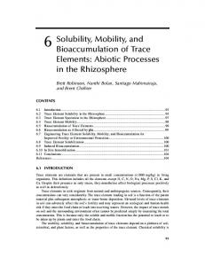 Solubility, mobility and bioaccumulation of trace elements - KiwiScience